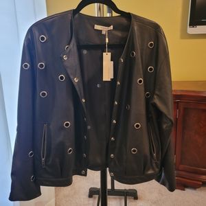 Lavender Brown Grommet Jacket Size L